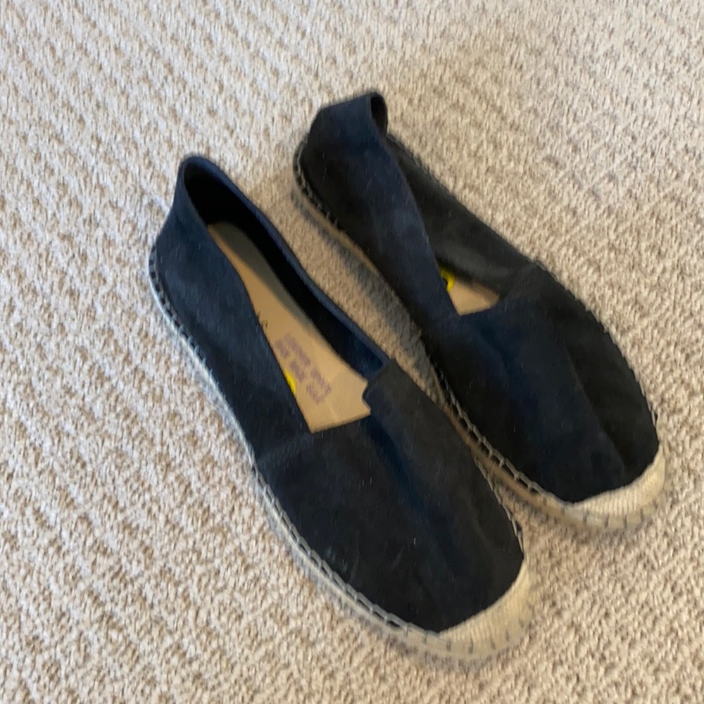 Black suede espadrilles